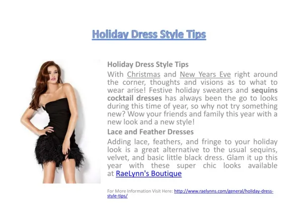Holiday Dress Style Tips