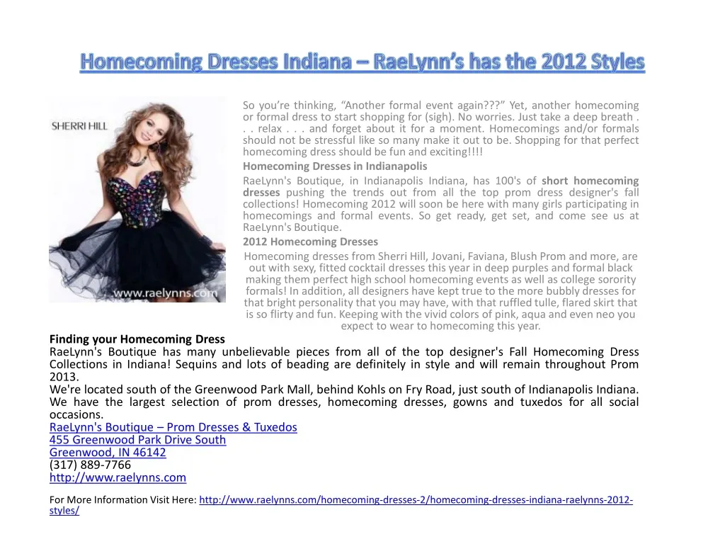 homecoming dresses indiana raelynn s has the 2012 styles