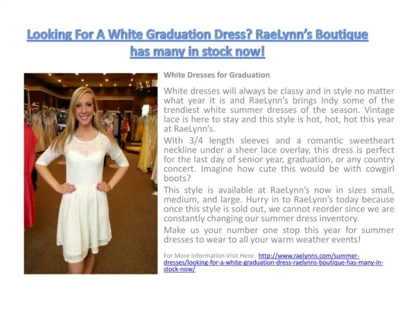 Looking For A White Graduation Dress