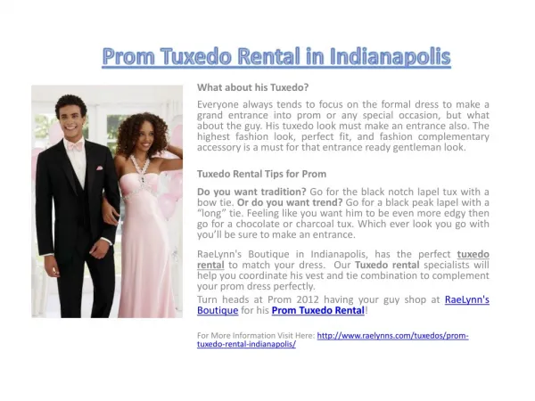 Prom Tuxedo Rental in Indianapolis