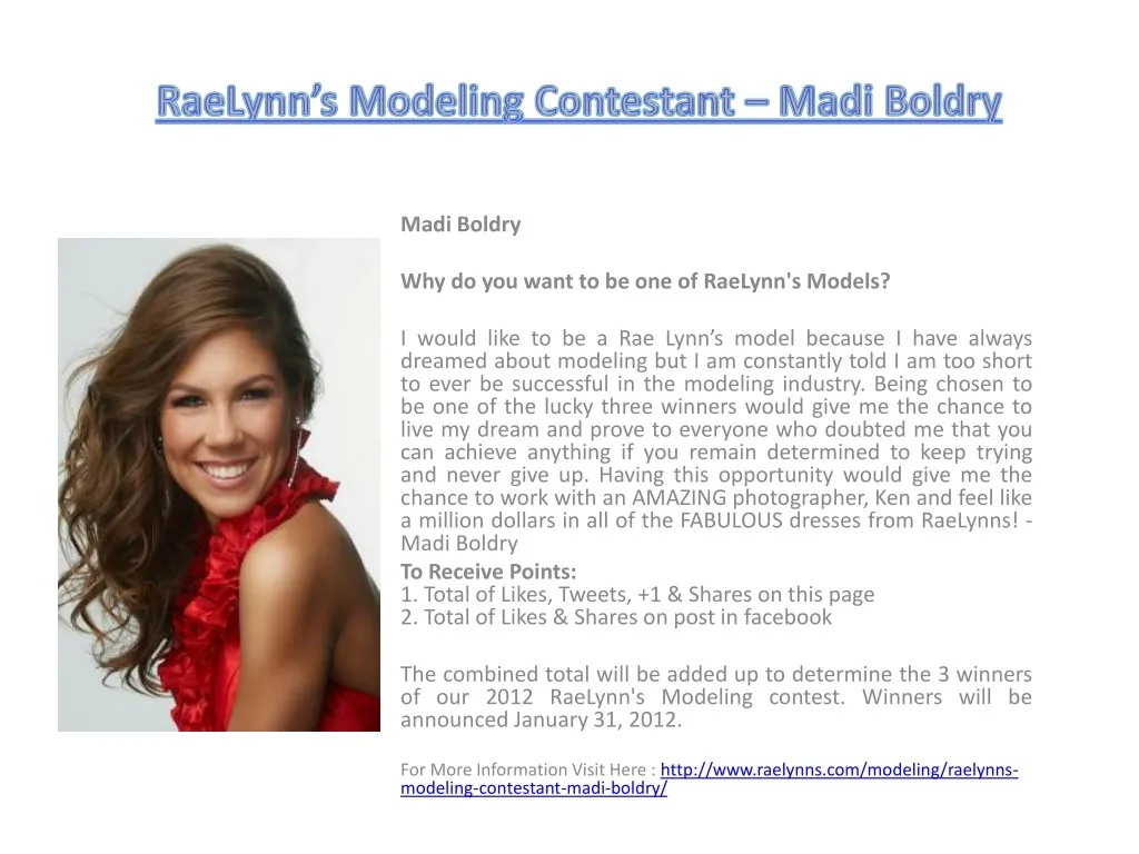 raelynn s modeling contestant madi boldry