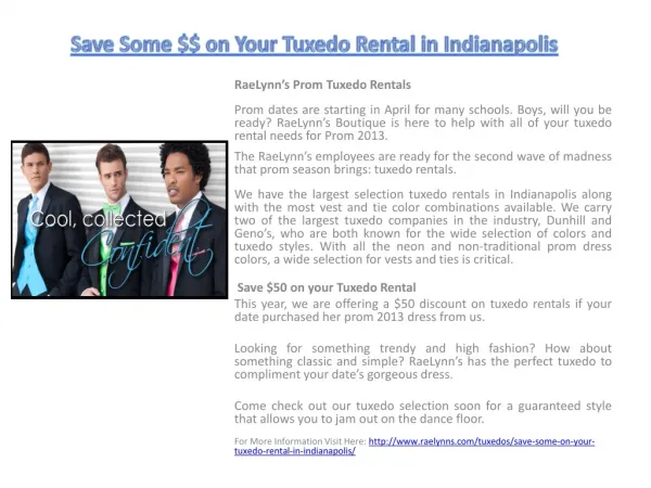 Save Some $$ on Your Tuxedo Rental in