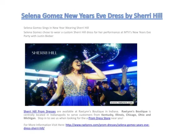 Selena Gomez New Years Eve Dress by Sherri