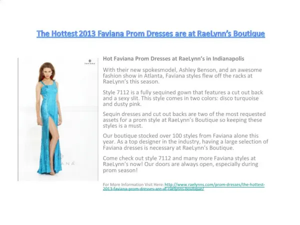 The Hottest 2013 Faviana Prom Dresses are at