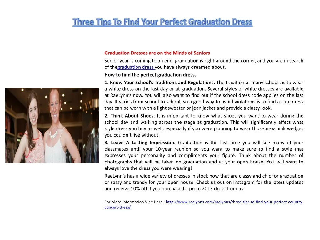 three tips to find your perfect graduation dress