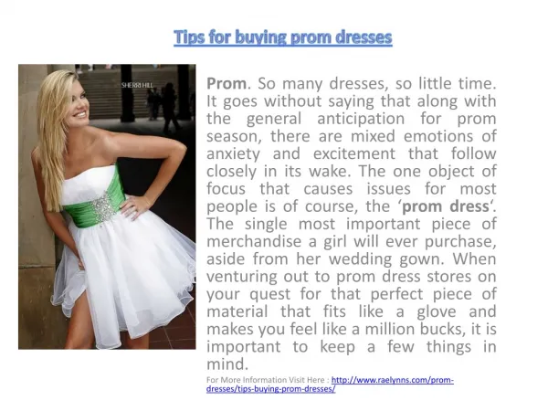 Tips for buying prom dresses