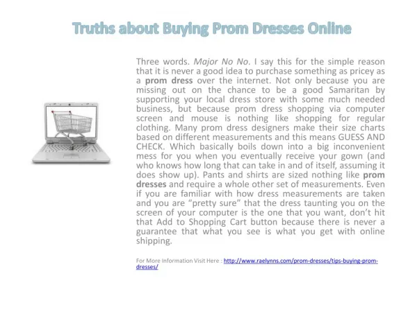 Truths about Buying Prom Dresses Online