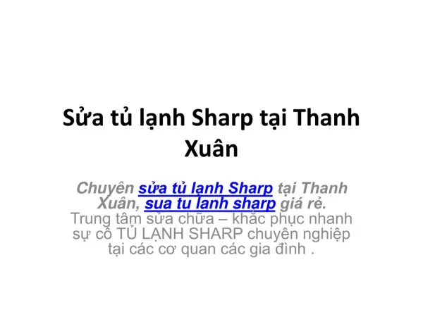s a t l nh sharp t i thanh xu n