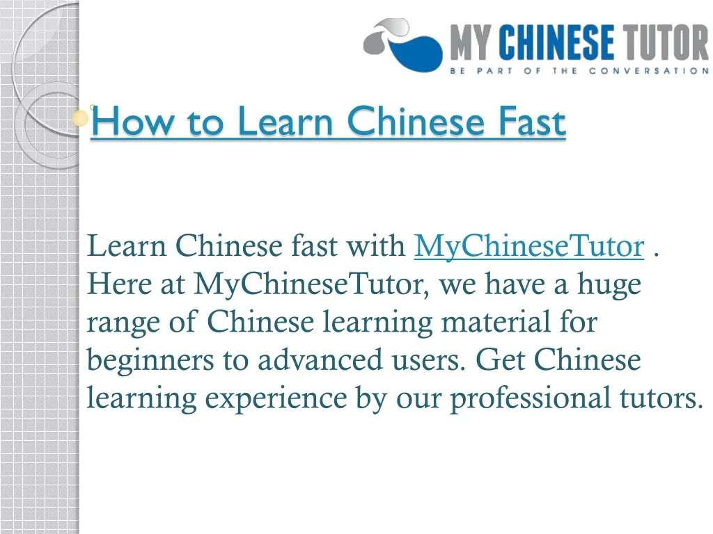 how to learn chinese fast
