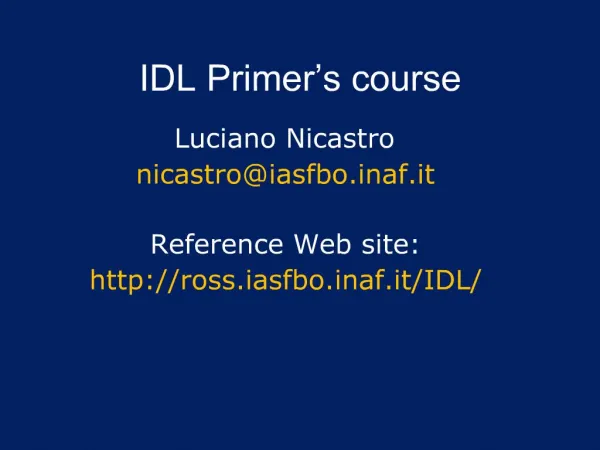 IDL Primer s course