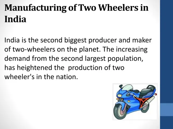 Manufacturing of Two Wheelers in India