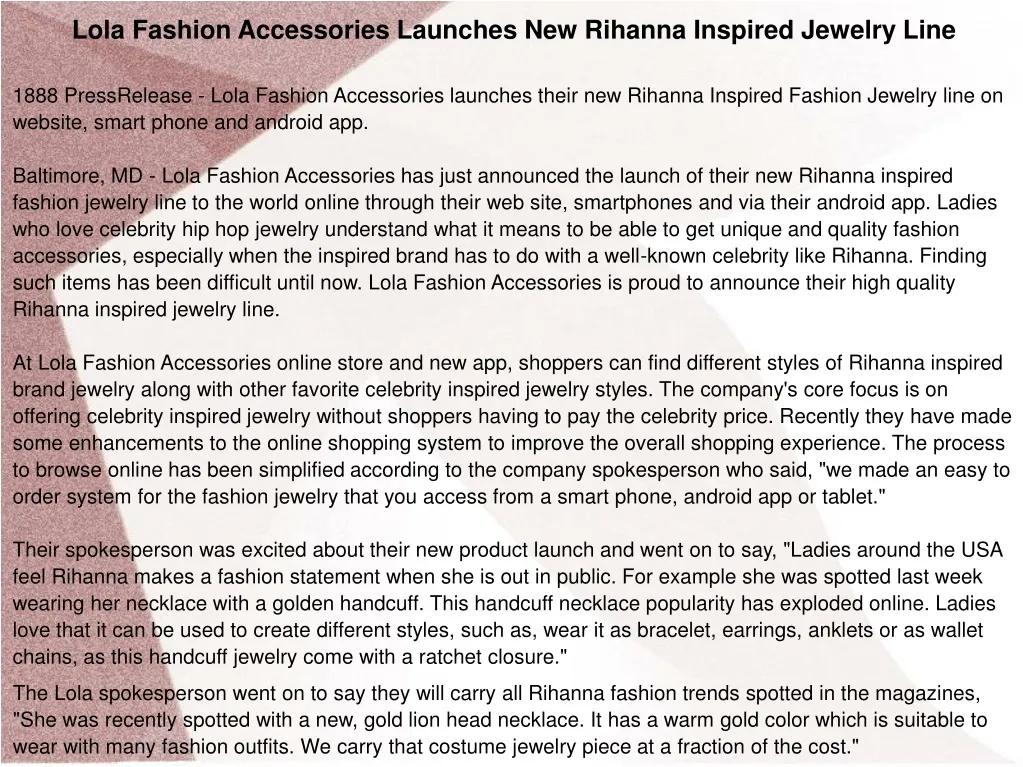 lola fashion accessories launches new rihanna