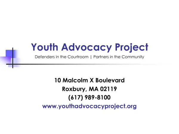 Youth Advocacy Project