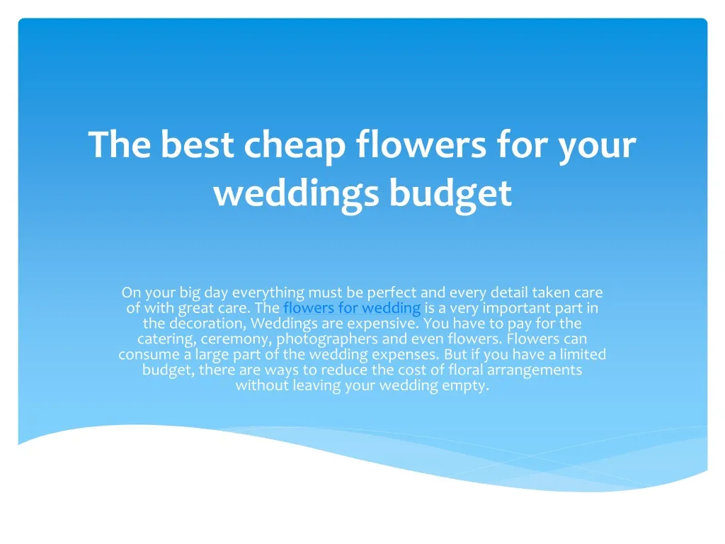 the best cheap flowers for your weddings budget