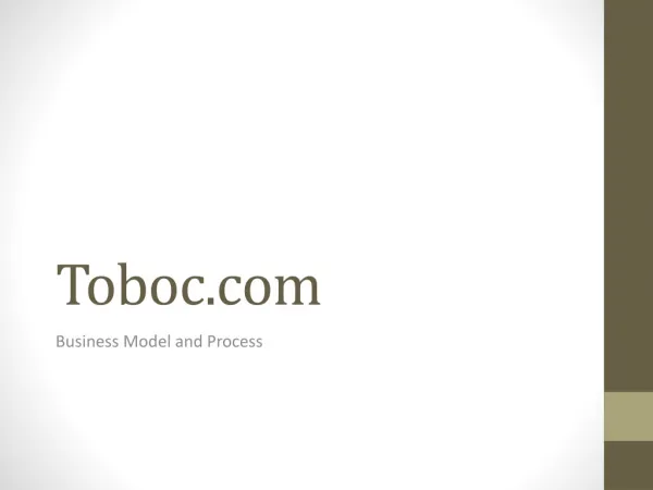 Toboc International Business Work Flow