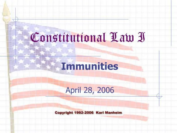 Immunities April 28, 2006
