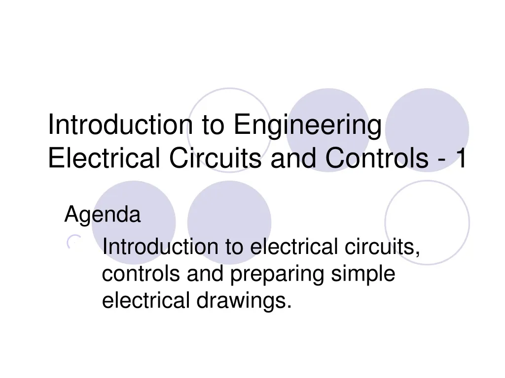 introduction to engineering electrical circuits and controls 1