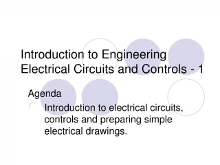 Introduction to Engineering Electrical Circuits and Controls - 1 - slide 1