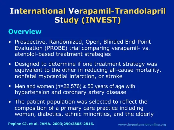 International Verapamil-Trandolapril Study INVEST