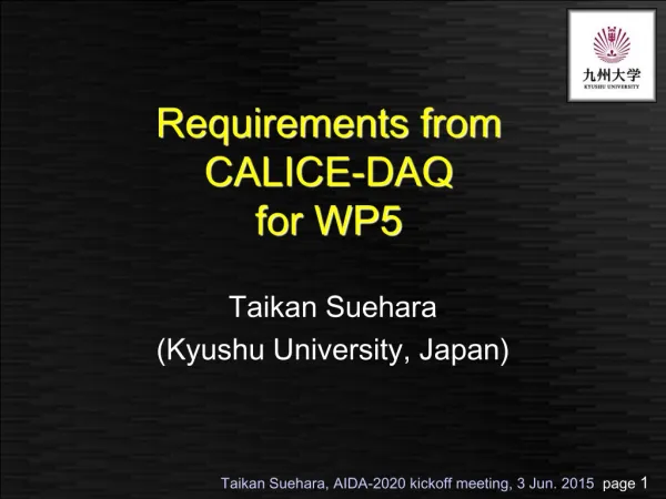 Requirements from CALICE-DAQ for WP5