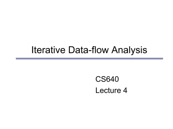 Iterative Data-flow Analysis