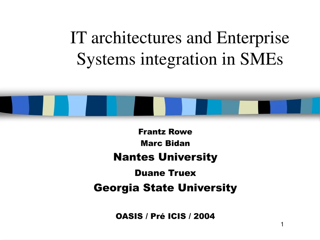 it architectures and enterprise systems integration in smes