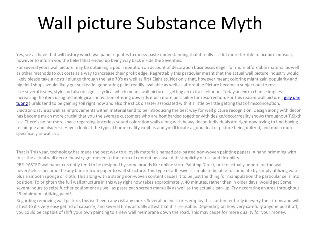 wall picture substance myth