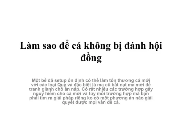 l m sao c kh ng b nh h i ng