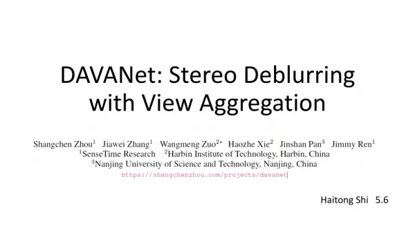 DAVANet : Stereo Deblurring with View Aggregation