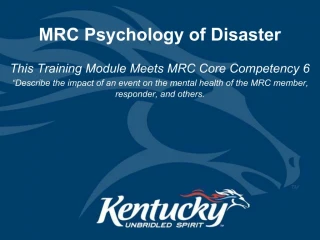 MRC Psychology of Disaster - slide 1