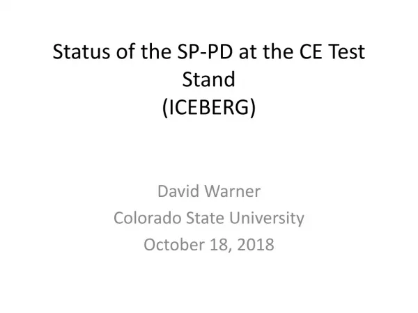 Status of the SP-PD at the CE Test Stand (ICEBERG)