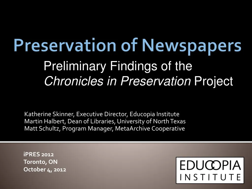 preservation of newspapers
