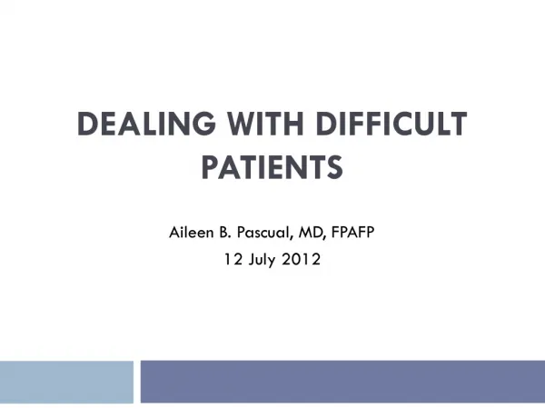 dealing with difficult patients