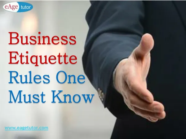 Business Etiquette Rules One Must Know