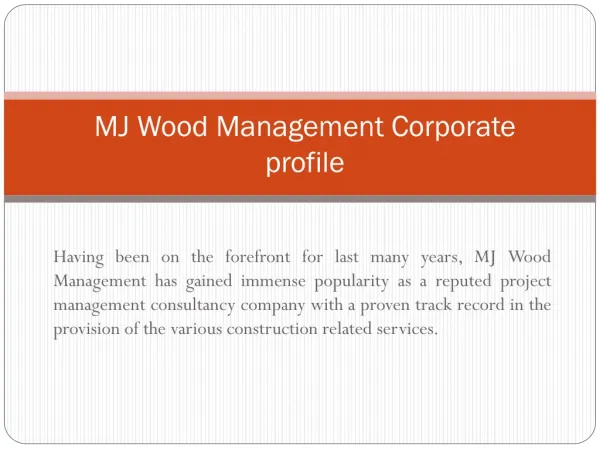 Comprehensive Construction Management services