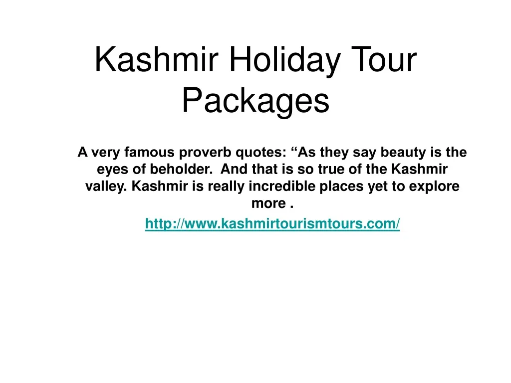 kashmir holiday tour packages