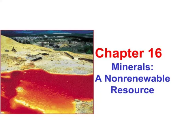 Minerals: A Nonrenewable Resource