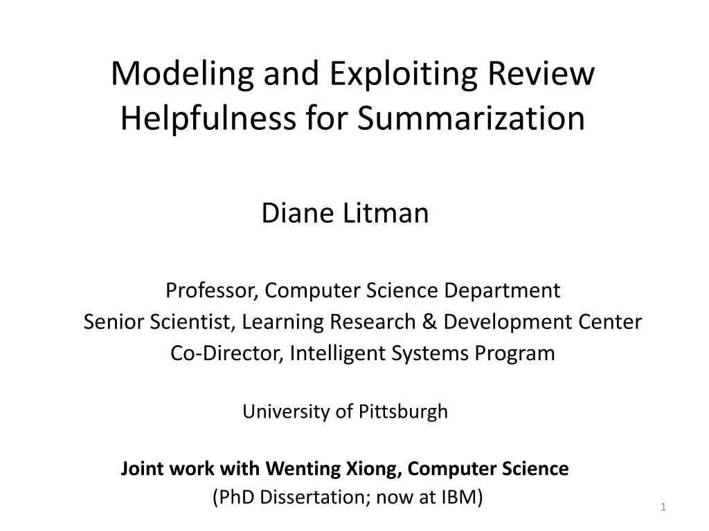 modeling and exploiting review helpfulness for summarization