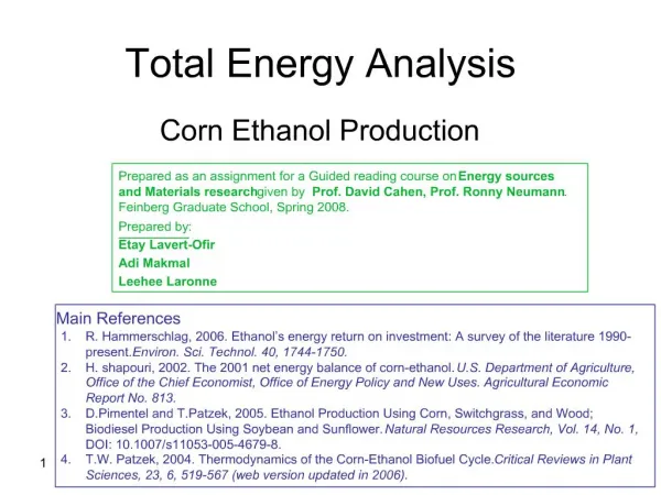 Total Energy Analysis