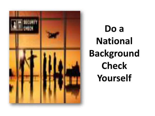 Do a National Background Check Yourself