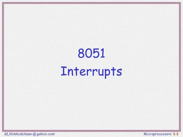 8051 Interrupts