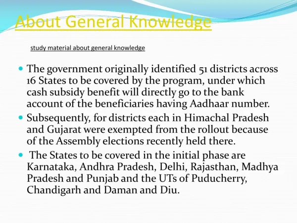 About General Knowledge