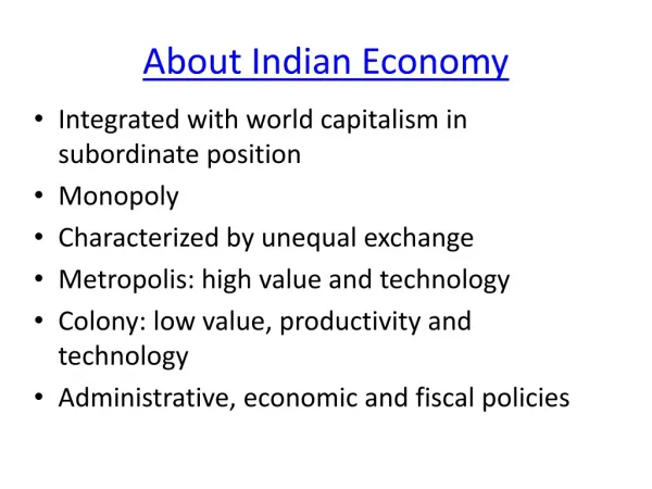 About Indian economy