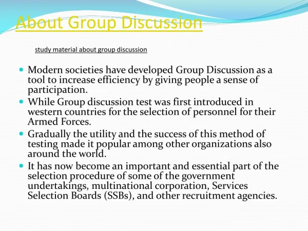 About Group Discussion