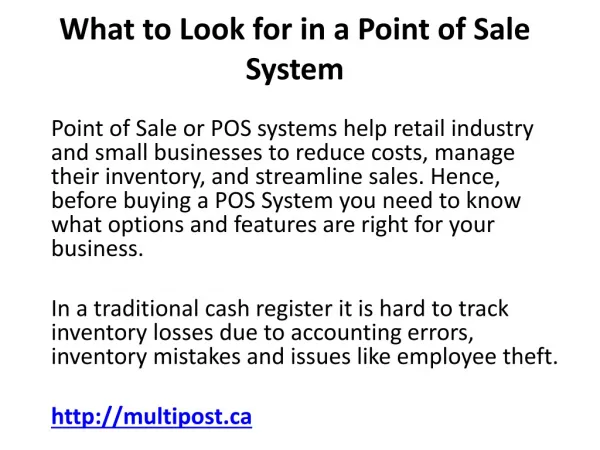 What to Look for in a Point of Sale System