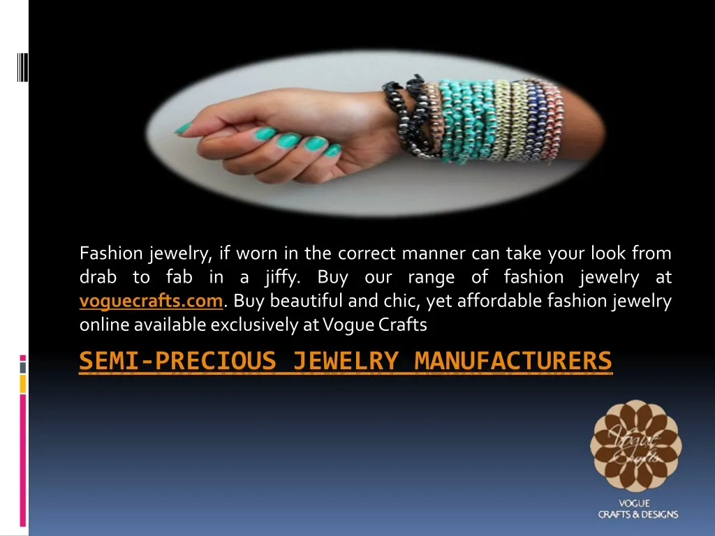 semi precious jewelry manufacturers