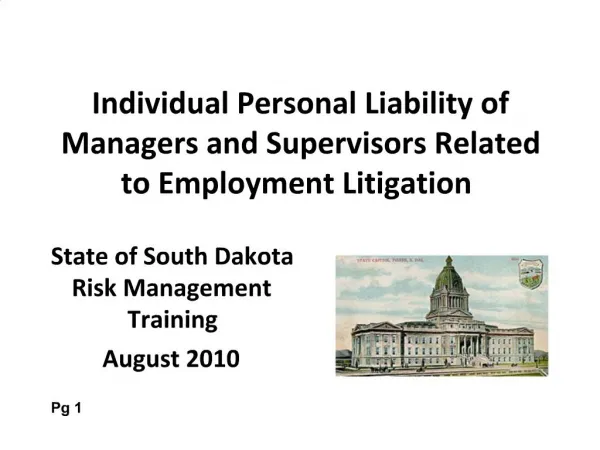 Individual Personal Liability of Managers and Supervisors Related to Employment Litigation