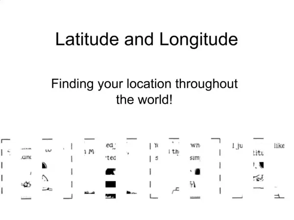 Latitude and Longitude