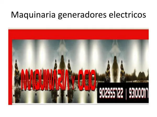 Generador Electrico - Maquinariayocio.com