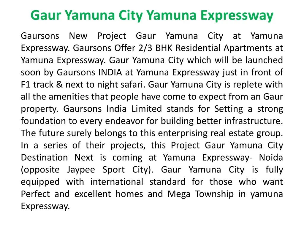 gaur yamuna city yamuna expressway